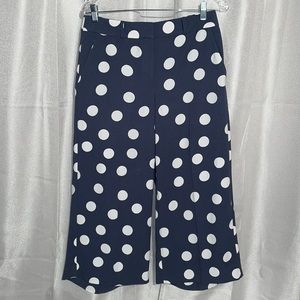 LOFT Palazzo Pant, Blue with White Polka Dots